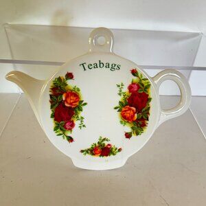 Old Country Roses Melamine Tea Bag Holder Plate Trivet by Royal Albert